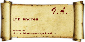 Irk Andrea névjegykártya
