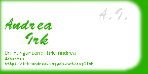 andrea irk business card